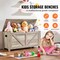 Grey Wooden Kids Toy Storage Bench with Lid for Playroom or Bedroom